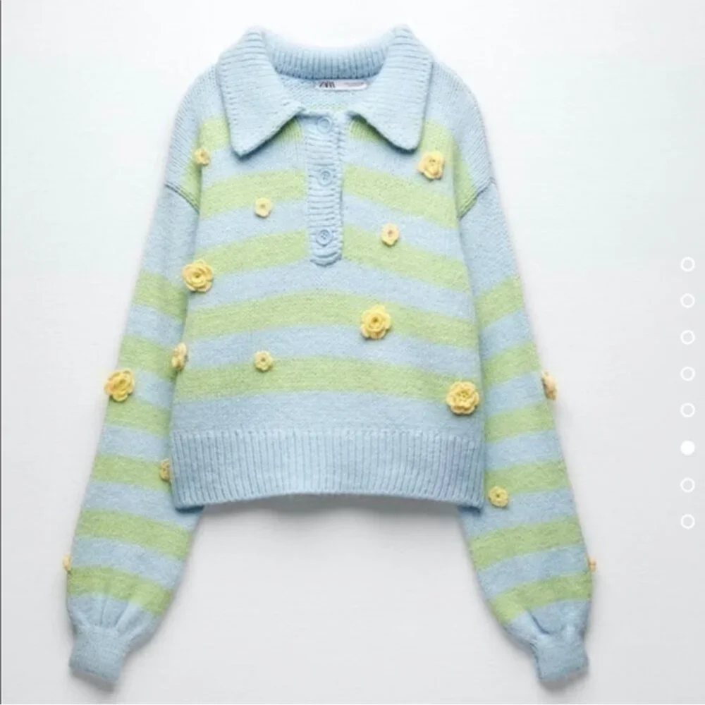 Zara Bloomstripe Sweater NWT Size Medium - Picture 2 of 7